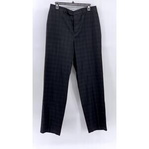 RALPH RALPH LAUREN Men's Black Windowpane Straight Leg Pant SZ 32X32
